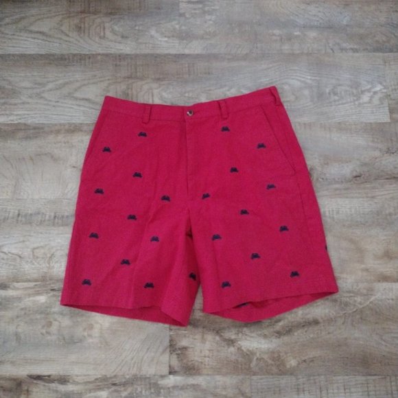 Jos.‎ A. Bank men's red crab print preppy cotton twill shorts 9" Inseam Sz 36 - Picture 10 of 10